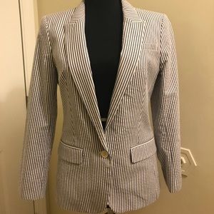 Banana Republic Women Fitted Blazer Seersucker